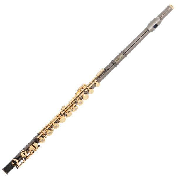 BLACK NICKEL & GOLD PLATED OPEN HOLE Italian Pad FLUTE  