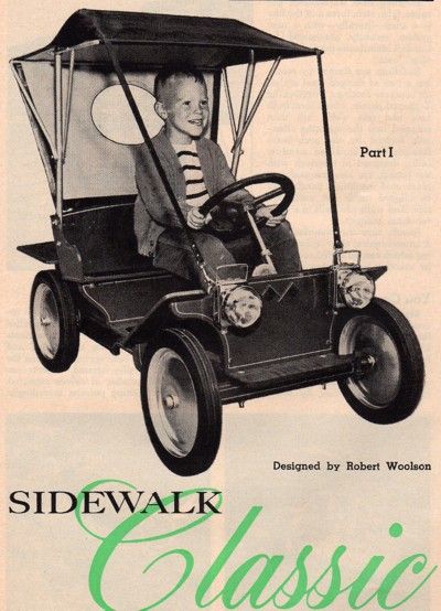 CLASSIC SIDEWALK TOURING CAR BUGGY GO KART PLANS  