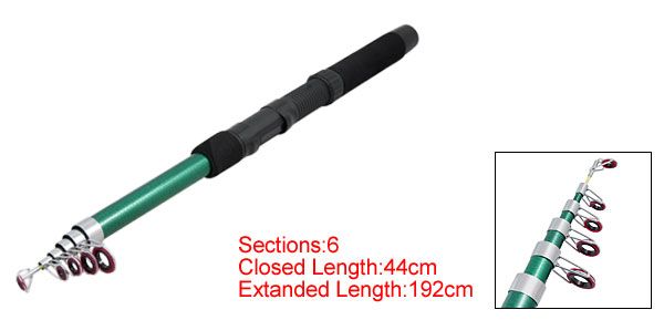 Sections Black Green Telescopic Fishing Rod Pole  