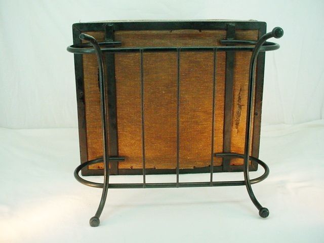 Mid Century Modern Wrought Iron FOOT STOOL Ottoman  