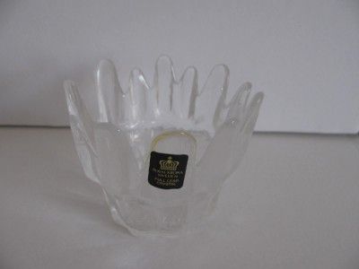 MID CENTURY ROYAL KRONA SWEDEN CRYSTAL CANDLE HOLDER  