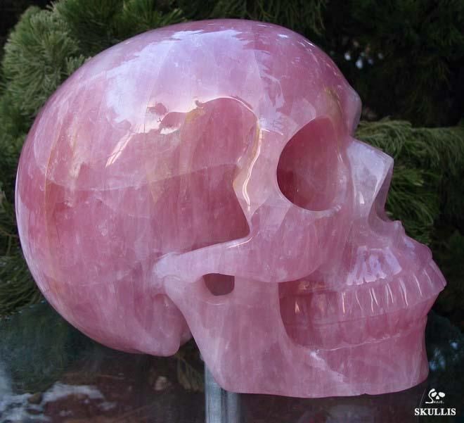 Excellent Titan 12.4 Pink Rose Quartz Rock Crystal Skull, Healing 