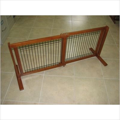 Crown Pet Products Freestanding Wood and Wire Pet Gate  
