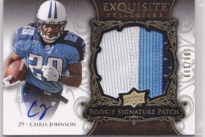 2008 EXQUISITE CHRIS JOHNSON 3C PATCH AUTO 106/199  