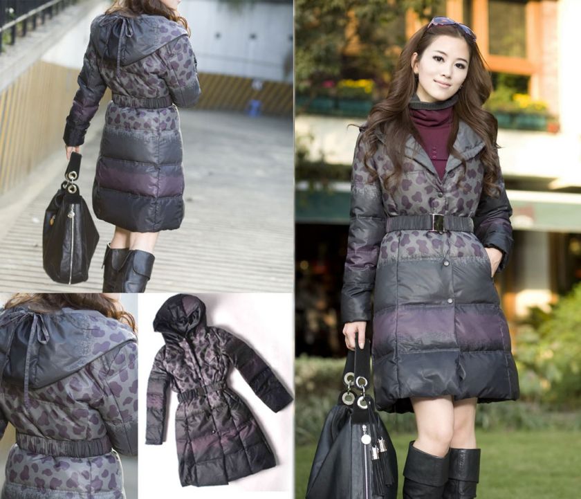 Womens Winter Down Coat Jacket Feather Dress SIZE M L XL  