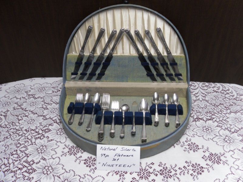 National Silver Plate 49 pc Flatware Set NINETEEN 1925  