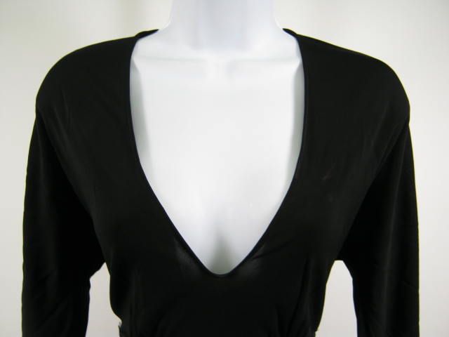 YIGAL AZROUEL Black KneeLength Vneck Dress 3/4 Sleeve 5  