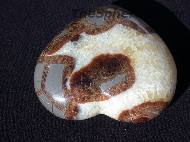 Siaz SEPTARIAN HEART CALCITE GEMSTONE PAPERWEIGHT 3.5  