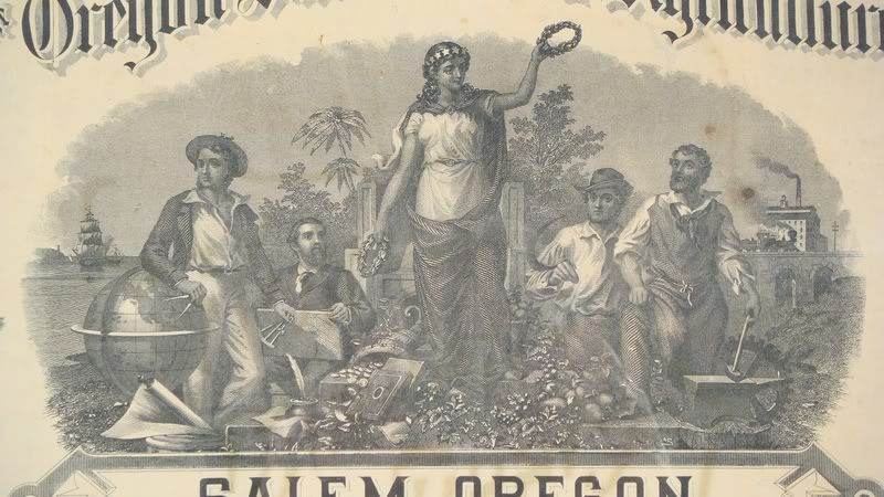 AMAZING 1888 OREGON DIPLOMA OF JOHN MINTO PIONEER  