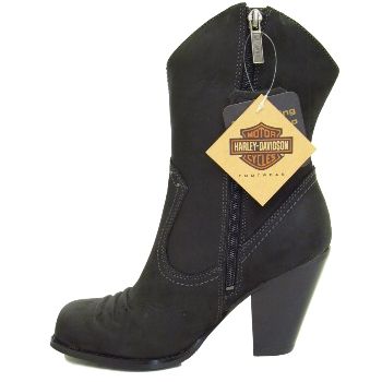 HARLEY DAVIDSON LADIES BLACK DAISY WESTERN COWBOY BOOTS  