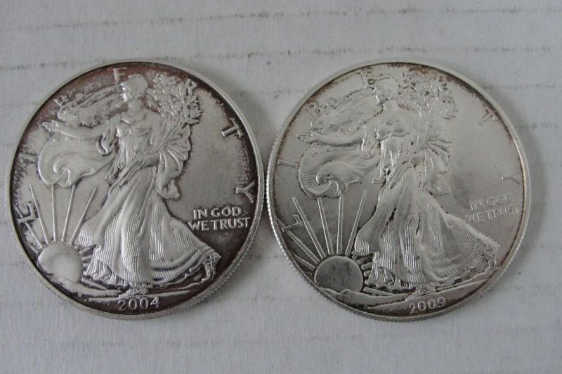 SILVER EAGLE 2004  2009 ALL SILVER 2 OZ SILVER  