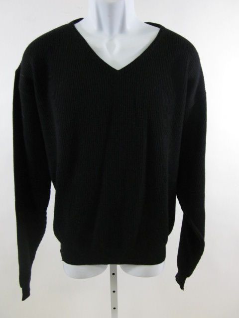 BACHRACH Mens Ribbed Long Sleeve V Neck Sweater Sz L  