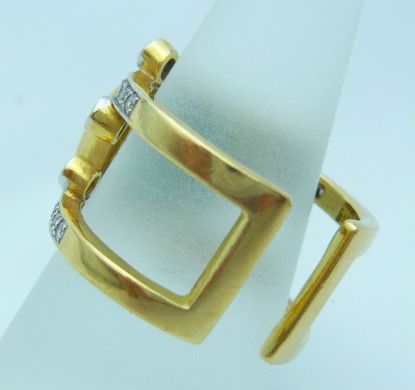 imperial jade Top AAA & diamond 18 k yellow gold ring  