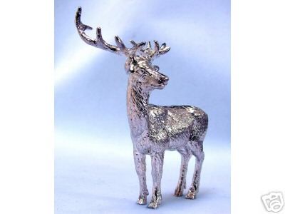 SUPERB MINIATURE STERLING SILVER STAG DEER FIGURINE NEW  