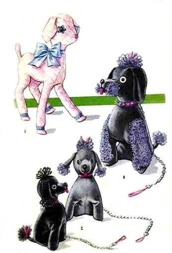 VINTAGE LAMB & POODLE DOG ANIMAL Pattern 2099  