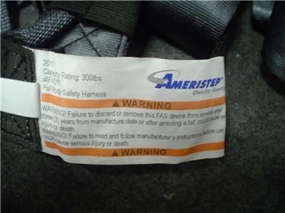 for sale is one new never used ameristep 300lb full body safty harness 