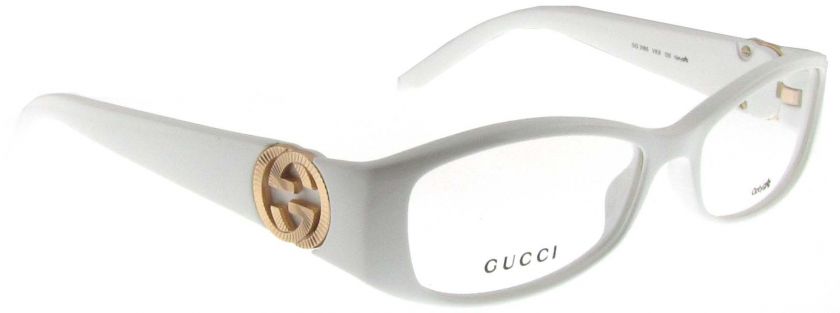 GUCCI GG 3186 VK6 WHITE W/ GOLD LOGO GG3186 EYEGLASSES 827886920013 