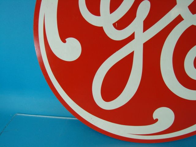 Rare Sheet Metal GE Logo Sign 24 diameter Vintage Collectible  