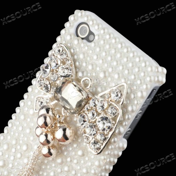 3D Pearl Bling Crystal Case Cover for iphone 4 4G 4GS PC94  