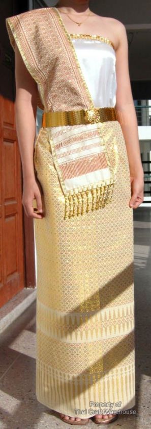 Dress Belt Golden Northern Thai Style Jeweled design  