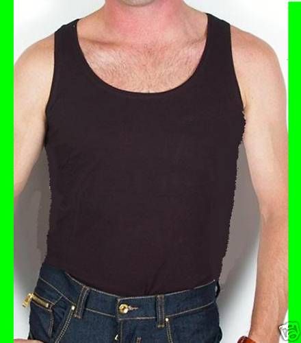 MEN Tank Top undershirt Wife Beater A Shirt MEDIUM bk  