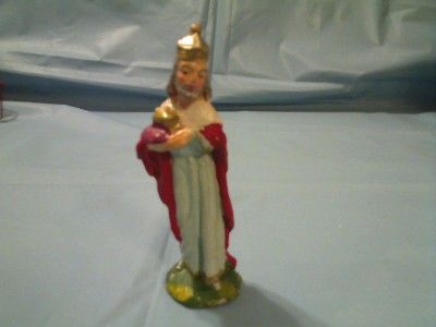 RARE VINTAGE NATIVITY WISE MAN PLASTER FIGURINE MADE IN ITALY  