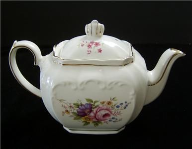 Windsor Made In England Rectangular Teapot Gold Trim  