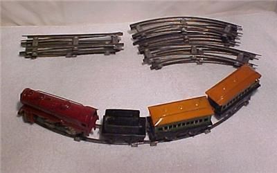 VINTAGE MARX JOY LINE WIND  UP TRAINS & TRACK LOCOMOTIVE / TENDER / 2 