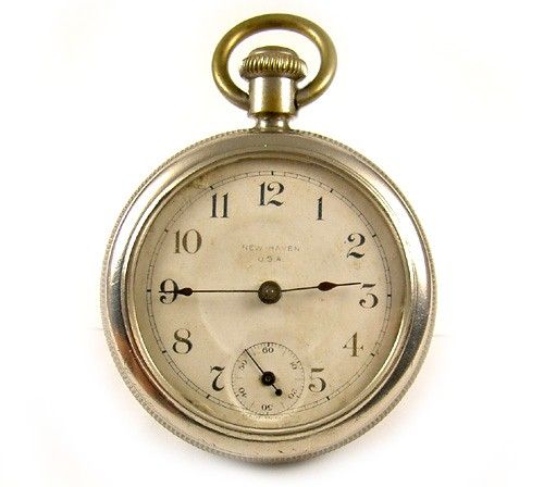 NEW HAVEN Back Wind & Set Dollar Pocket Watch 1900  