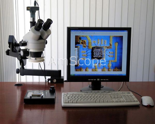 Articulating Stand Microscope 3.5x 90x LED + 8MP Camera 013964502107 