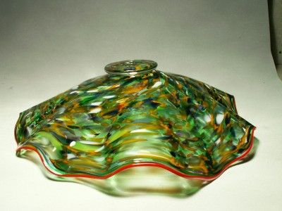 Hand Blown Hot Glass Art Wall Platter William Hagy  