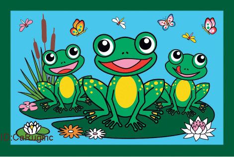 3x5 Rug Frog Frogs Butterfly Party Time Kids Fun Play Carpet 39 