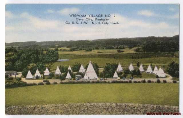 WIGWAM VILLAGE NO.2   CAVE CITY KY 1953 Postcard  