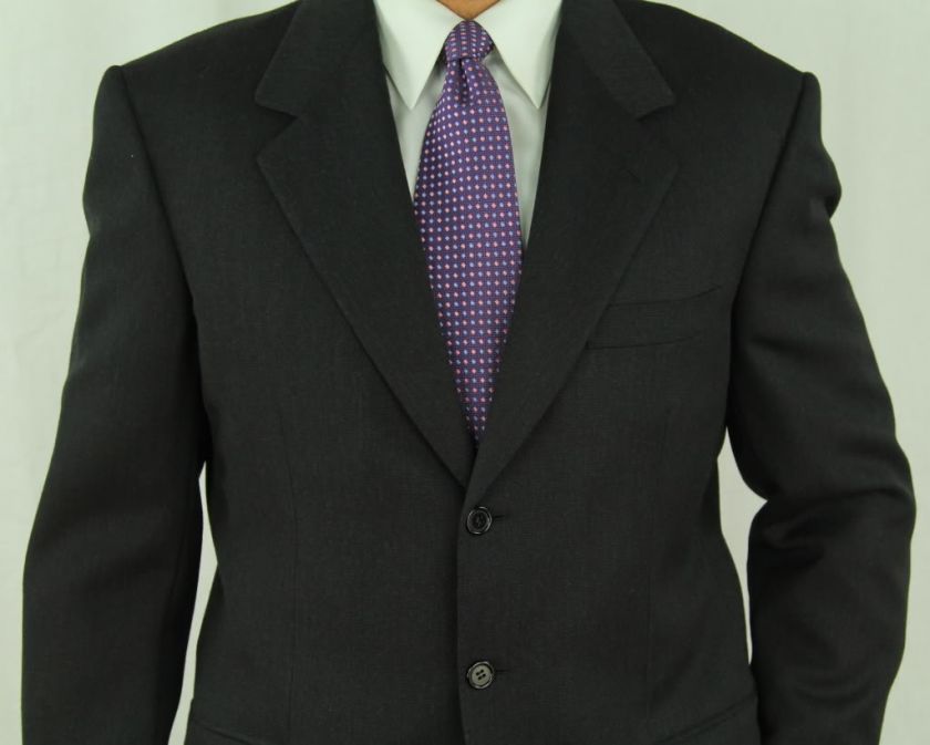 BRIONI* Black Weave 3 Btn Medium Weight Wool Italy Luxury Suit 42R 