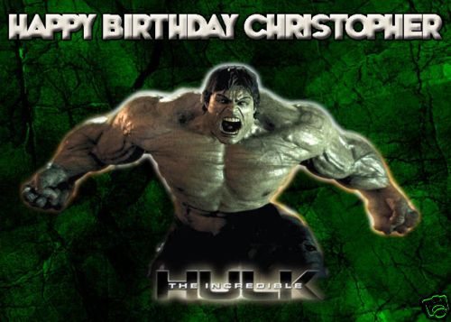 INCREDIBLE HULK Edible Birthday CAKE Image Icing Topper  