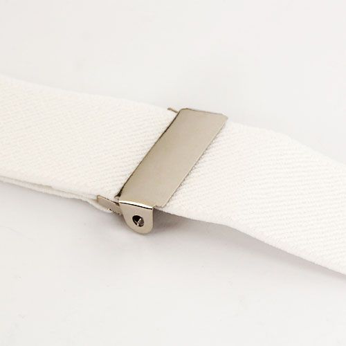 Clip on Braces Elastic Y back Suspenders White Y BACK  