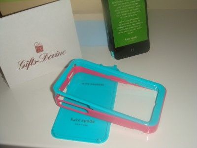 Kate Spade iPhone 4 4S Case Light Blue White Dots NIB  