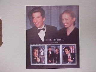 John F. Kennedy Jr. Carolyn Bessette Souvenir Sheet MNH  