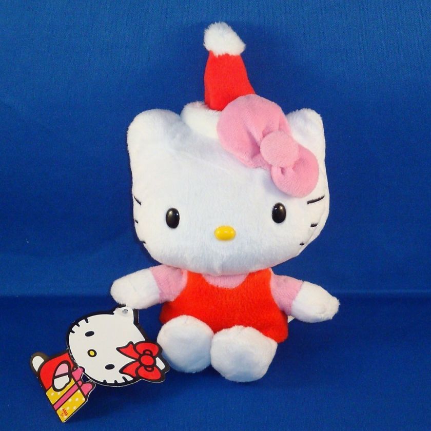 Hello Kitty   Small Plush   Wearing Red Santa Hat   Christmas   NEW 