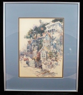 MARILYN SIMANDLE   CASA MADRONA Watercolor Framed R10  