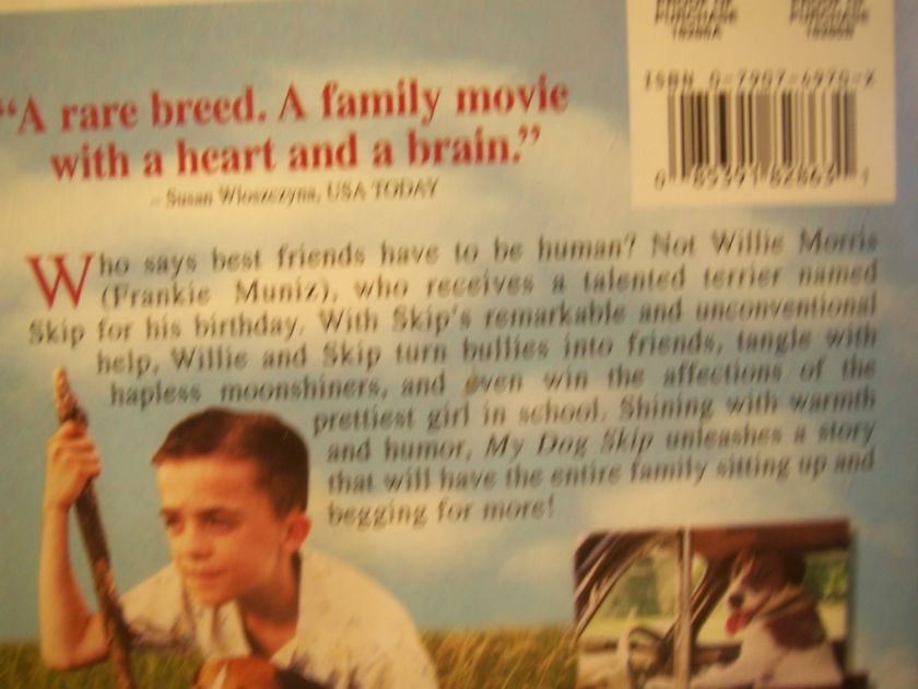 Warner Brothers MY DOG SKIP Childrens VHS Tape 085391828631  