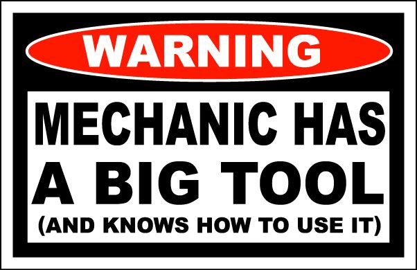 Mechanic Has Big Tool Sticker Toolbox Decal mat air box  