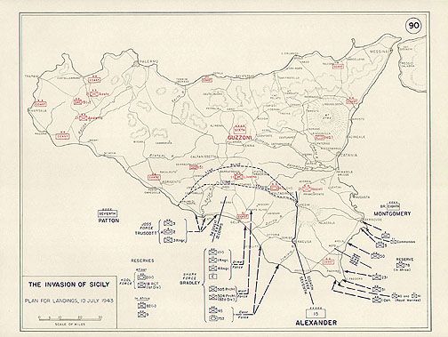   INVASION OF SICILY WW2 set of 5 authentic vintage West Point Maps