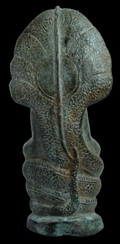   BUDDHA STATUE in SHADOW of NAGA Lopburee Art Thai Wealth Amulet  