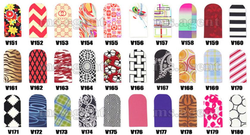 288 styles Nail Art Sticker Colorful Patch Foils Armour wraps 