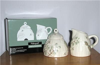 NEW Pfaltzgraff NATUREWOOD Mini Sugar & Creamer Set  