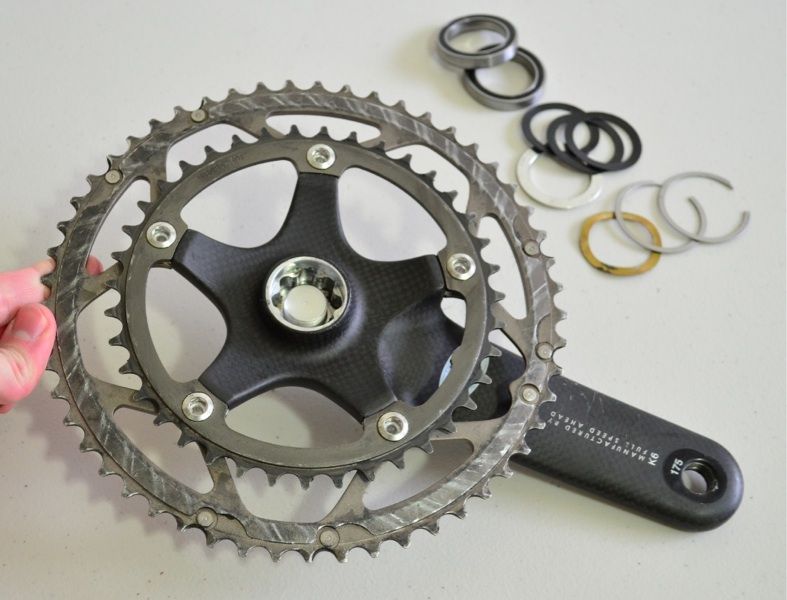   SI carbon BB30 crankset 175mm 53/39 FSA   used, complete  