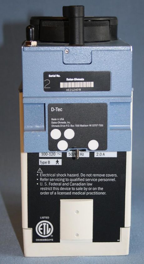 Datex Ohmeda D Tec Plus Desflurane Anesthesia Vaporizer  