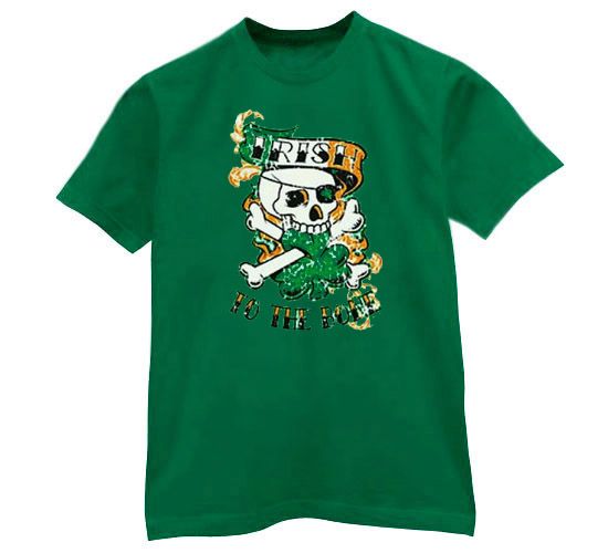 Irish to the Bone T Shirt flag tattoo ireland clover  