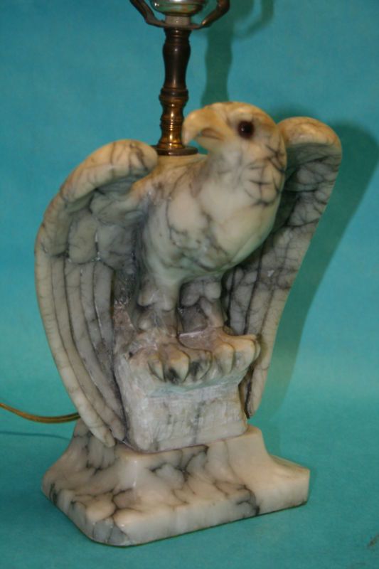 ANTIQUE EAGLE MARBLE TABLE DESK LAMP  